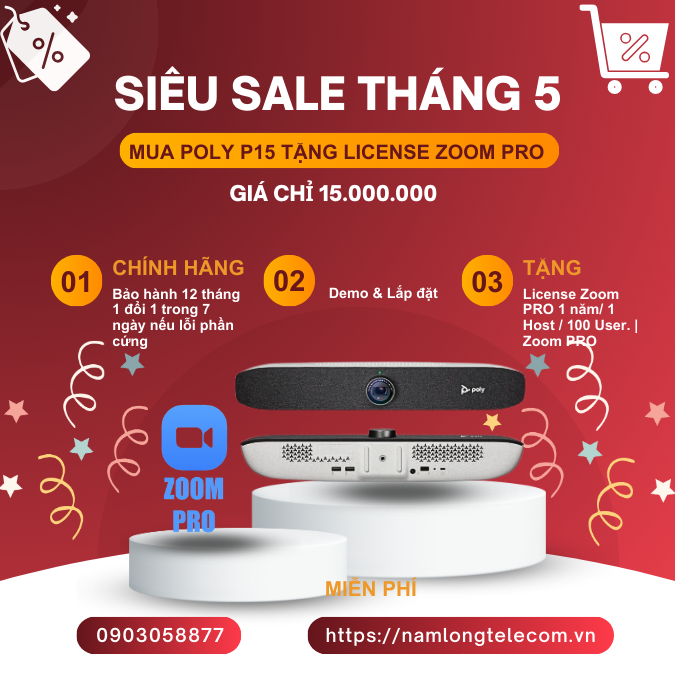 Mua Loa Poly P15 tặng ngay tài khoản Zoom Pro